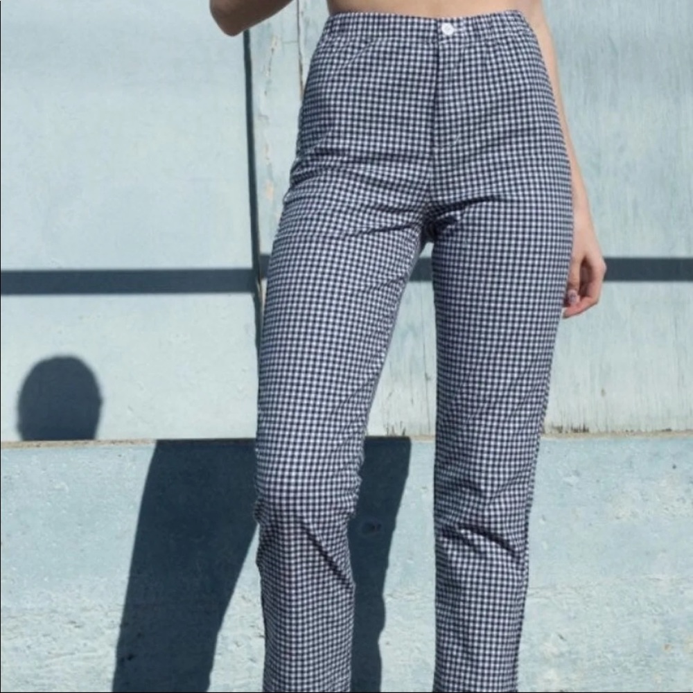 Brandy Melville Navy Gingham Tilden Pants
